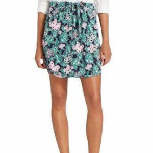 Draper James Blue Pink Green Floral Pullon Skirt Medium